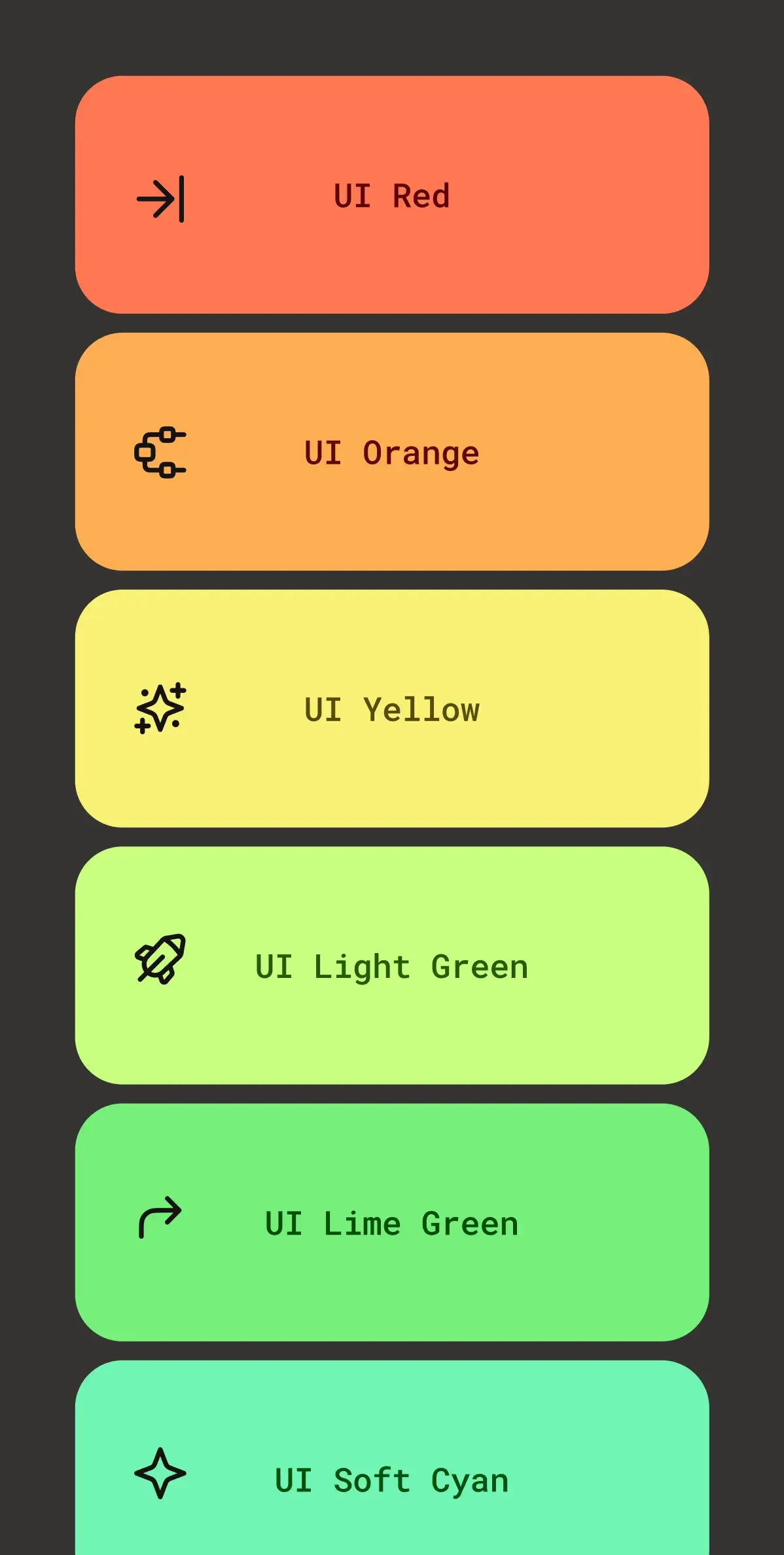Dimply UI colour palette